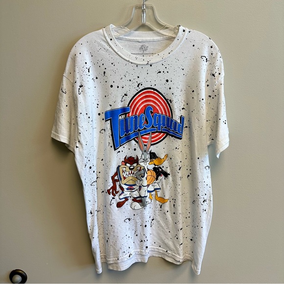 Space Jam Tune Squad Ink Spilled T-Shirt, White, Size L - Picture 2 of 5
